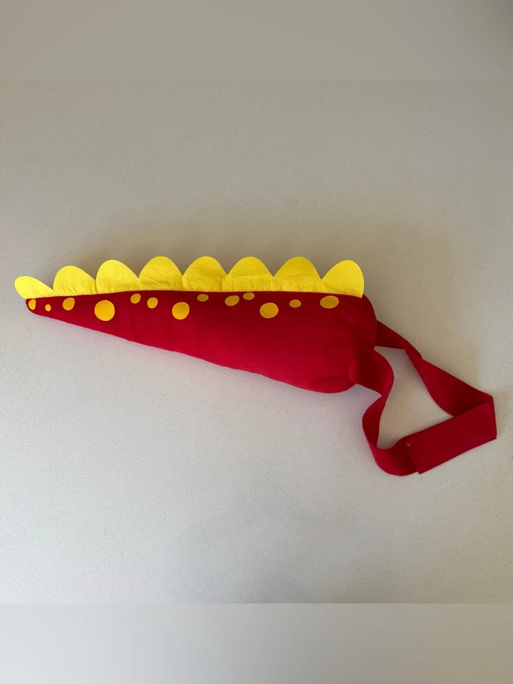 Red Dinosaur Tail Costume Yellow Spikes and Dots (5-12 Years)